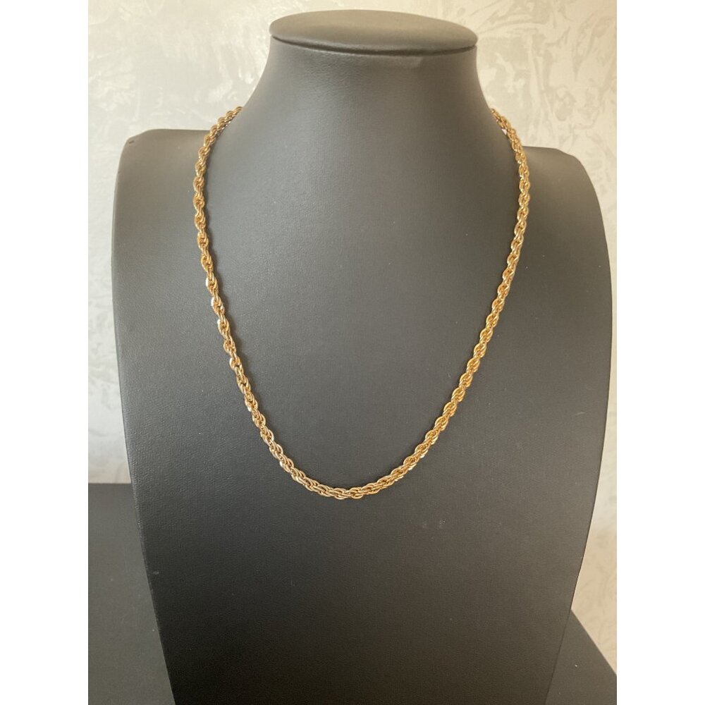 Gold-Tone Rope Chain Necklace With Spring Ring Clasp